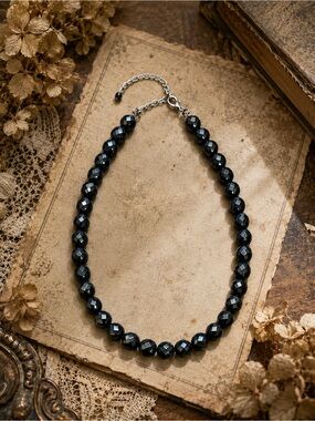 FREE Bundle Add On Piece w 2+ Items- Antique Black Glass Bead Necklace